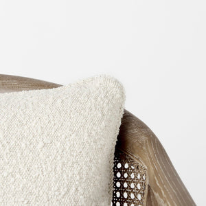 Mercana Landon Accent Chair - Mid-Century Charm with Woven Cane Back, Plush Bouclé Seat for Cozy Spaces 69354