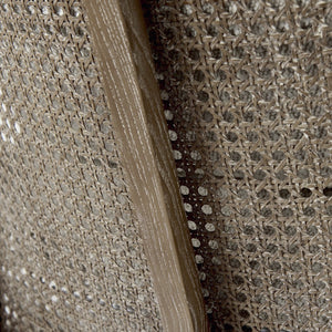 Mercana Landon Accent Chair - Mid-Century Charm with Woven Cane Back, Plush Bouclé Seat for Cozy Spaces 69354