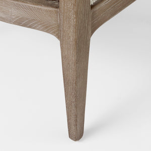 Mercana Landon Accent Chair - Mid-Century Charm with Woven Cane Back, Plush Bouclé Seat for Cozy Spaces 69354