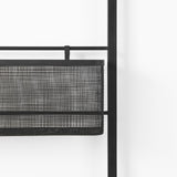 Mercana Macrinus 23.4L x 5.5W x 38.6H Black Metal W/Mesh Wall Mounted Shelf 69489