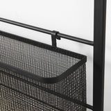 Mercana Macrinus 23.4L x 5.5W x 38.6H Black Metal W/Mesh Wall Mounted Shelf 69489