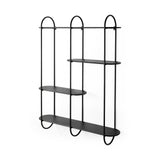 Mercana Decimus 36.6L x 8.7W x 45.7H Black Metal Wall Mounted 3 Tiered Shelf 69491