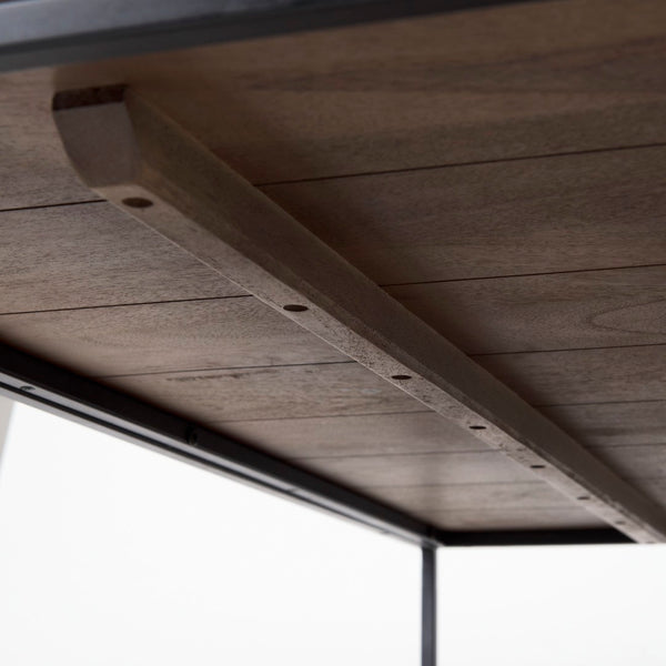 Mercana Trey Modern Industrial Two-Tier Coffee Table with Solid Mango Wood and Sturdy Iron Frame Design 68218