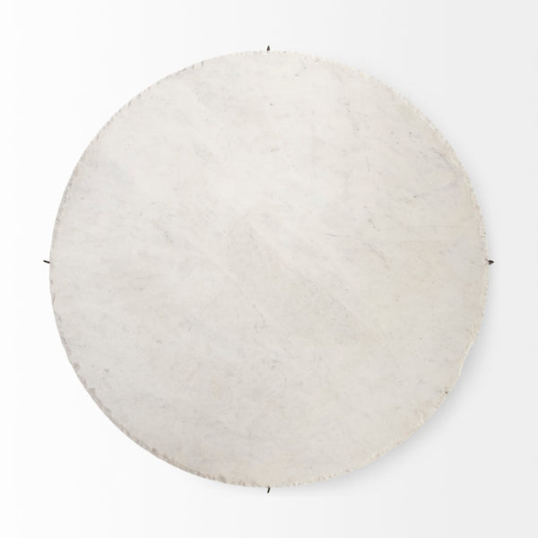 Mercana Reinhold 49" Elegant Marble Top Coffee Table with Sculptural Gold Base for Sophisticated Living Spaces 68232-AB