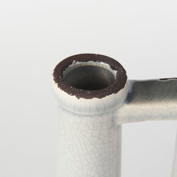 Mercana Burton Modern Two-Tone Ceramic Jug Vase - Stylish Home Accent for Contemporary and Boho Decor White and Gray Ceramic |  9.4H 30950