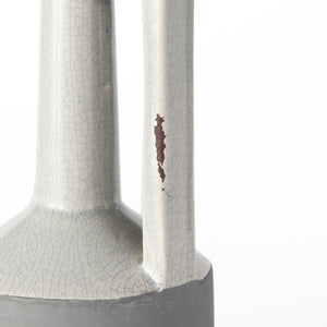 Mercana Burton Modern Two-Tone Ceramic Jug Vase - Stylish Home Accent for Contemporary and Boho Decor White and Gray Ceramic |  9.4H 30950