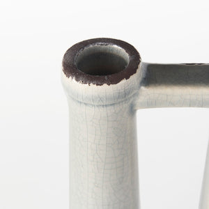 Mercana Burton Modern Two-Tone Ceramic Jug Vase - Stylish Home Accent for Contemporary and Boho Decor White and Gray Ceramic | 13H 30951