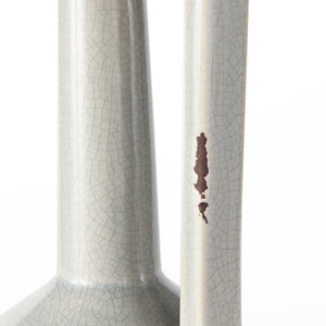 Mercana Burton Modern Two-Tone Ceramic Jug Vase - Stylish Home Accent for Contemporary and Boho Decor White and Gray Ceramic | 13H 30951