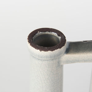 Mercana Burton Modern Two-Tone Ceramic Jug Vase - Stylish Home Accent for Contemporary and Boho Decor White and Gray Ceramic | 16H 30952