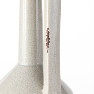 Mercana Burton Modern Two-Tone Ceramic Jug Vase - Stylish Home Accent for Contemporary and Boho Decor White and Gray Ceramic | 16H 30952