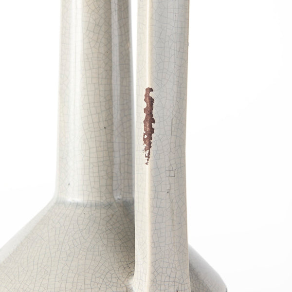 Mercana Burton Modern Two-Tone Ceramic Jug Vase - Stylish Home Accent for Contemporary and Boho Decor White and Gray Ceramic | 16H 30952