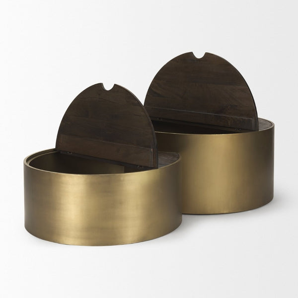 Mercana Eclipse Nested Drum Coffee Table Set with Stylish Storage for Modern Living Room Décor and Functionality 67828