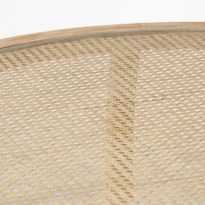 Mercana Hubbard Set of 2 Coastal-Inspired Round Woven Tables with Solid Wood Base for Versatile Use 68503