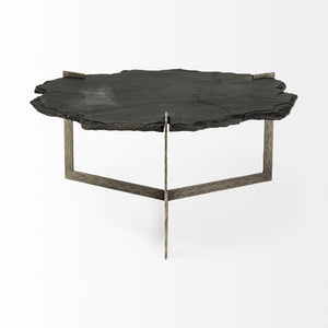 Mercana Shale 37" Irregular Live-Edge Coffee Table with Unique Natural Texture and Elegant Design Elements 69049-AB