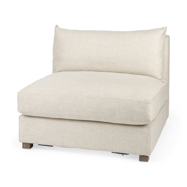 Mercana Valence Armless Sectional Piece – Modular Comfort & Timeless Style for Any Living Space Design Cream Fabric | Armless Chair 69111