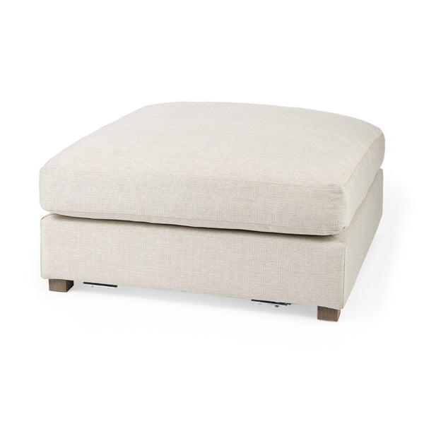 Mercana Valence Armless Sectional Piece – Modular Comfort & Timeless Style for Any Living Space Design Cream Fabric | Full-Size Ottoman 69113