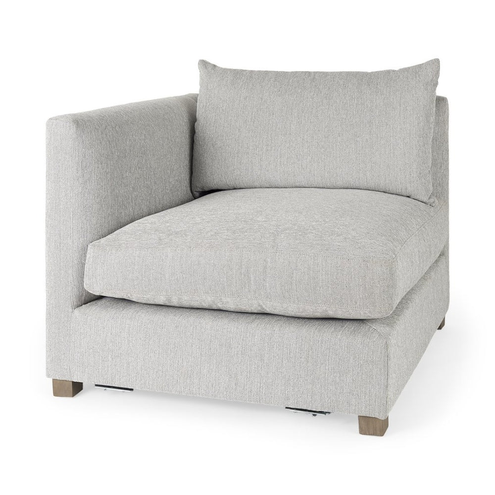 Mercana Valence Corner Sectional Piece: Stylish Modular Comfort for Effortless Living and Custom Layouts Light Gray Fabric | Corner Chair 69116