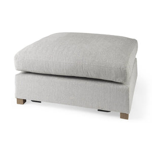 Mercana Valence Corner Sectional Piece: Stylish Modular Comfort for Effortless Living and Custom Layouts Light Gray Fabric | Full-Size Ottoman 69119