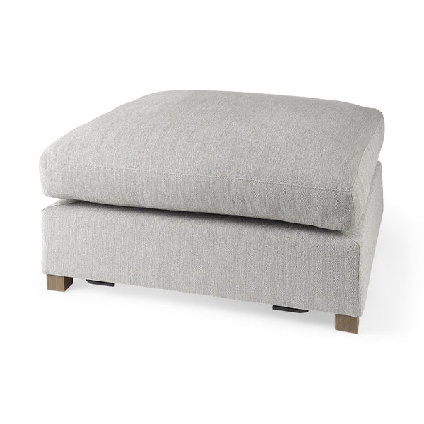Mercana Valence Corner Sectional Piece: Stylish Modular Comfort for Effortless Living and Custom Layouts Light Gray Fabric | Full-Size Ottoman 69119
