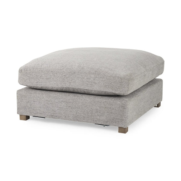 Mercana Valence Versatile Armless Sectional Module: Modern Comfort with Modular Flexibility for Your Space Mediuma Gray Fabric | Full-Size Ottoman 69125