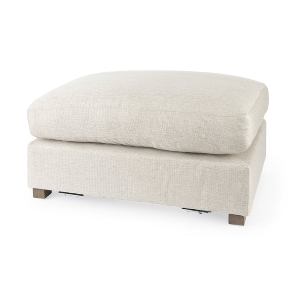 Mercana Valence Armless Sectional Piece – Modular Comfort & Timeless Style for Any Living Space Design Cream Fabric | 2/3 Ottoman 69112