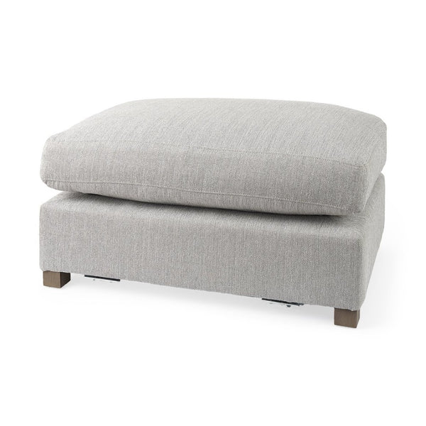 Mercana Valence Corner Sectional Piece: Stylish Modular Comfort for Effortless Living and Custom Layouts Light Gray Fabric | 2/3 Ottoman 69118