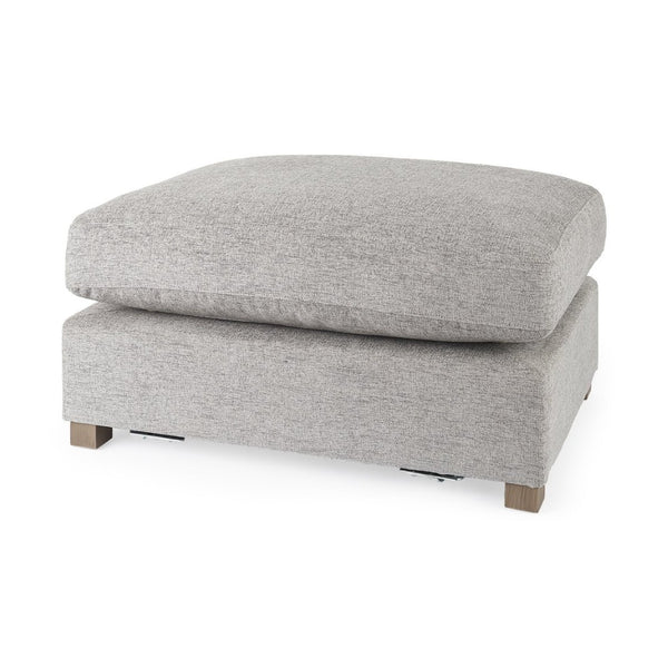 Mercana Valence Versatile Armless Sectional Module: Modern Comfort with Modular Flexibility for Your Space Mediuma Gray Fabric | 2/3 Ottoman 69124