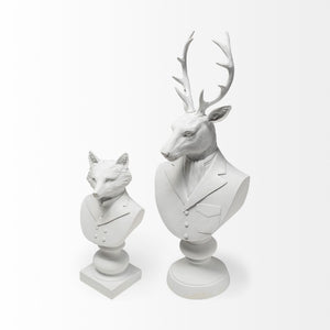 Mercana Murray Stylish White Resin Fox Bust - Charming Woodland Accent for Modern Home Décor Display White Resin | 13H 57900