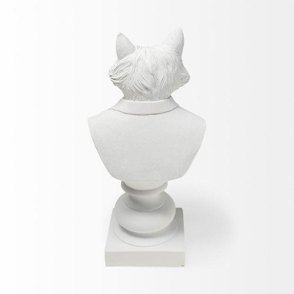 Mercana Murray Stylish White Resin Fox Bust - Charming Woodland Accent for Modern Home Décor Display White Resin | 13H 57900
