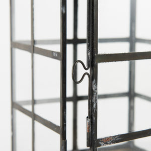 Mercana Gamfield Small Lantern with Clear Glass Panels - Industrial Charm for Modern and Rustic Interiors Black Metal | 11H 68831