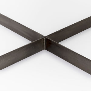 Mercana Faye Square Coffee Table with Solid Wood Top and Antique Gold Base for Elegant Living Spaces Dark Brown Wood | Nickel Metal 69181