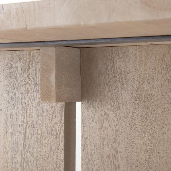 Mercana Aida Scandinavian-Inspired Dining Table in Light Gray Wood - Elegant, Sturdy & Minimalist Design 84" Lt Gray Wood Top | Lt Gray Wood Legs 69199