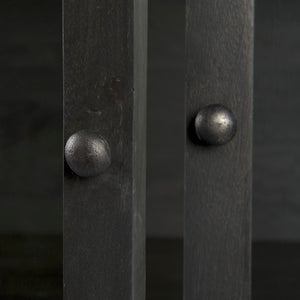 Mercana Arelius 36" Wide Display Cabinet with Solid Mango Wood and Glass Panels for Modern Homes and Offices Black-Brown Wood | Black Metal 69210