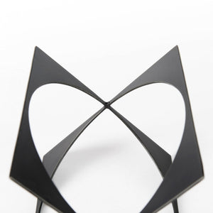 Mercana Lima Modern Geometric Decorative Object in Dark Gunmetal Finish for Sophisticated Home Accents Gray Metal | 9H 69250