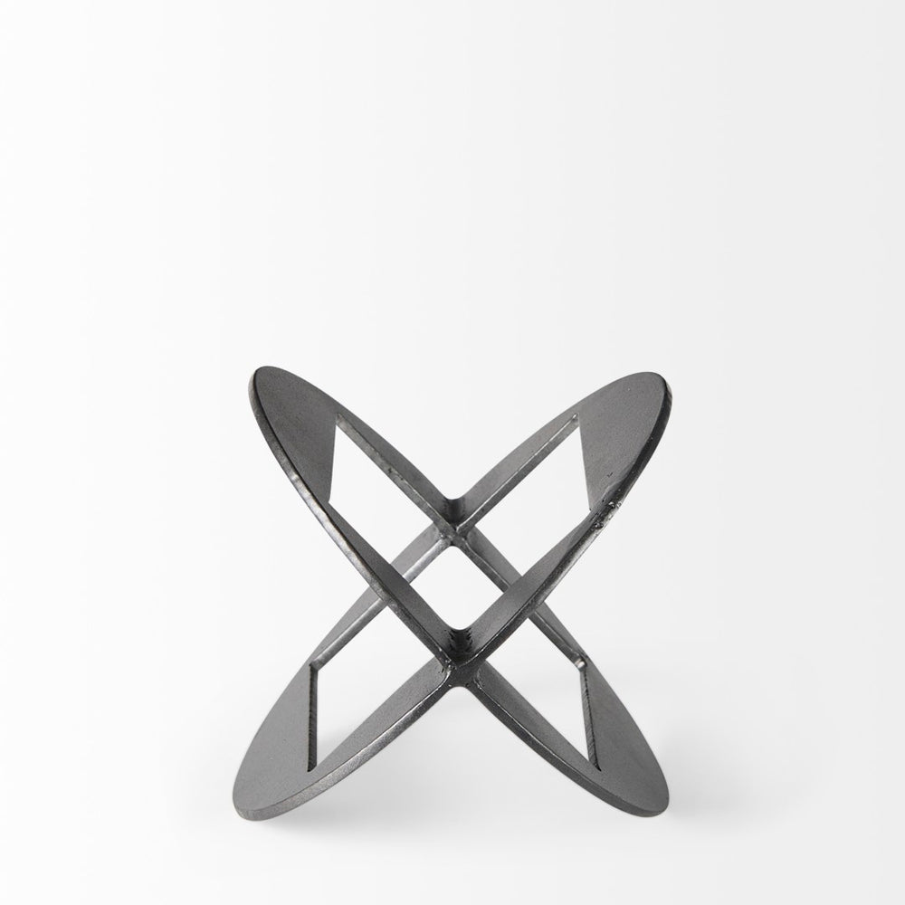 Mercana Cusco Geometric Decorative Object in Antiqued Gold - Modern Accent for Stylish Home Interiors Black Iron | 6H 69251