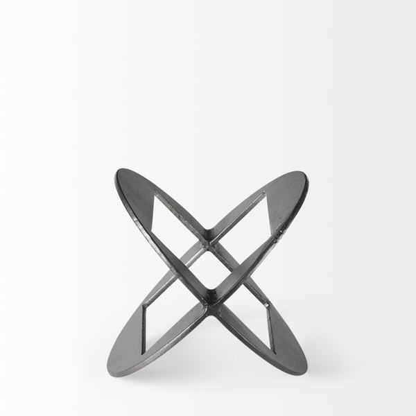 Mercana Cusco Geometric Decorative Object in Antiqued Gold - Modern Accent for Stylish Home Interiors Black Iron | 6H 69251