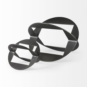 Mercana Cusco Geometric Decorative Object in Antiqued Gold - Modern Accent for Stylish Home Interiors Black Iron | 6H 69251