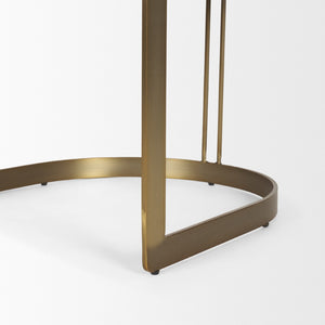 Mercana Hollyfield II Dining Chair – Luxurious Upholstered Seat with Striking Gold Iron Frame for Modern Spaces Cream Fabric | Gold Metal 69451