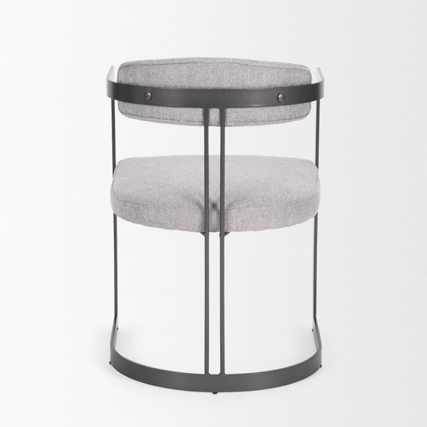 Mercana Hollyfield II Dining Chair – Luxurious Upholstered Seat with Striking Gold Iron Frame for Modern Spaces Gray Fabric | Black Metal 69454