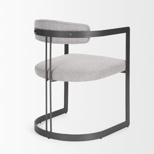 Mercana Hollyfield II Dining Chair – Luxurious Upholstered Seat with Striking Gold Iron Frame for Modern Spaces Gray Fabric | Black Metal 69454