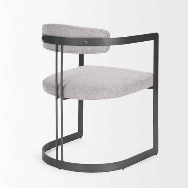 Mercana Hollyfield II Dining Chair – Luxurious Upholstered Seat with Striking Gold Iron Frame for Modern Spaces Gray Fabric | Black Metal 69454