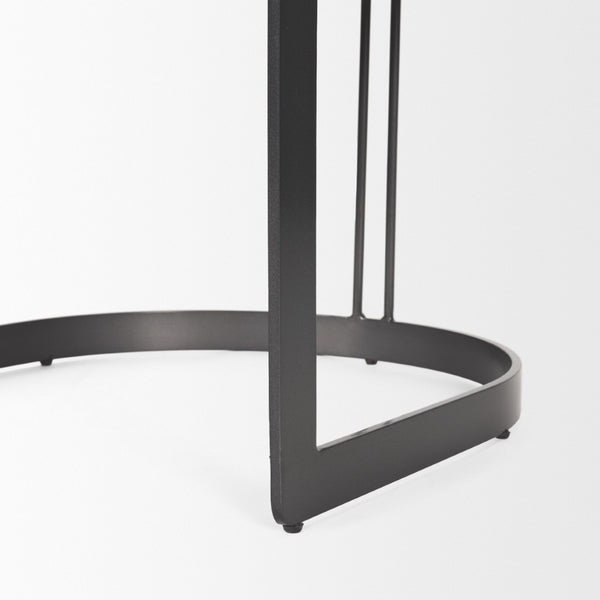 Mercana Hollyfield II Dining Chair – Luxurious Upholstered Seat with Striking Gold Iron Frame for Modern Spaces Gray Fabric | Black Metal 69454