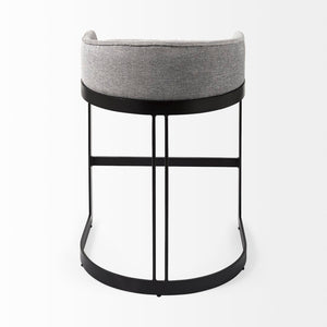 Mercana Hollyfield II Counter Stool - Chic Low-Back Design with Luxe Metallic Accents for Modern Spaces Gray Fabric | Gray Metal | Counter 69455