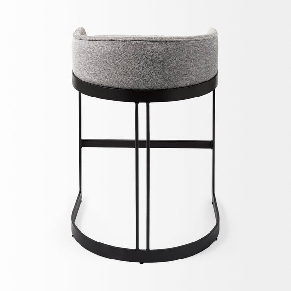 Mercana Hollyfield II Counter Stool - Chic Low-Back Design with Luxe Metallic Accents for Modern Spaces Gray Fabric | Gray Metal | Counter 69455