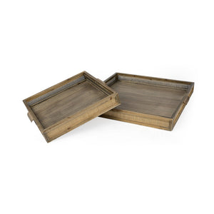 Mercana Sonny Tropical-Inspired Square Trays with Wicker Sides for Stylish Organization & Display Appeal 69530