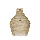 Halycon 16.0L x 16.0W x 20.0H Gold Mesh and Iron Pendant Light