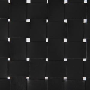 Mercana Clarissa Dark Brown Woven Leather Counter Stool with Sturdy Black Iron Frame for Modern Spaces Black Leather | Gold Metal | Counter 69392