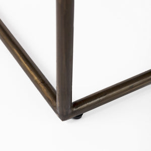 Mercana Clarissa Dark Brown Woven Leather Counter Stool with Sturdy Black Iron Frame for Modern Spaces Black Leather | Gold Metal | Counter 69392