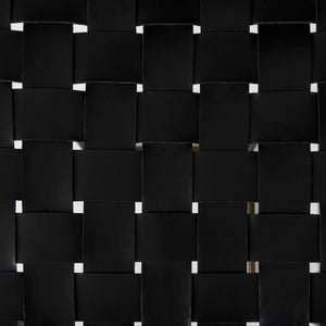 Mercana Clarissa Dark Brown Woven Leather Counter Stool with Sturdy Black Iron Frame for Modern Spaces Black Leather | Gold Metal | Bar 69394