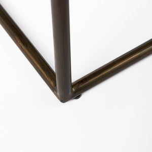 Mercana Clarissa Dark Brown Woven Leather Counter Stool with Sturdy Black Iron Frame for Modern Spaces Black Leather | Gold Metal | Bar 69394